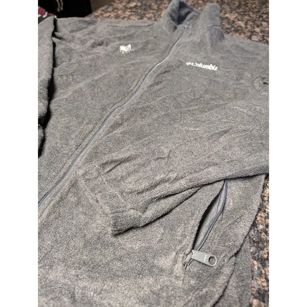 Columbia Sportswear‎ Jacket Mens Medium Gray Full Zip Fleece Pockets Outdoor